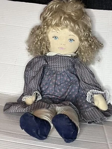 Vtg Doll By Pauline Bjonness Jacobsen Baby Doll Soft Cloth Rag 20" Blue Clothes  - Picture 1 of 6