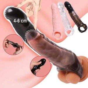 Reusable Penis Sleeve Extender Enlarger Ball Loop Extra 4cm Male Toys for Men - Picture 1 of 41