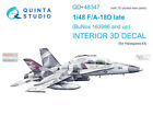 QTSQD48347R 1:48 Quinta Studio Interior 3D Decal - F-18D Hornet Late [BuNo