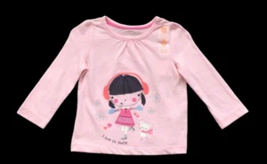 Gymboree Fair Isle Flurry Shirt Girls Pink Sz 6-12 Months I Love To Skate NWT - Picture 1 of 4