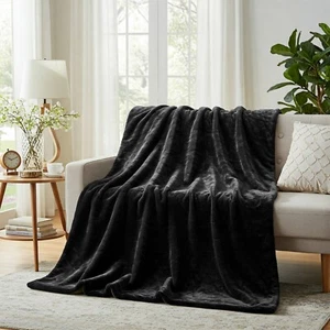 Fleece Blanket Queen Size 300 GSM Reversible Plush Sofa Bed Throw Blanket Fuzzy - Picture 1 of 22