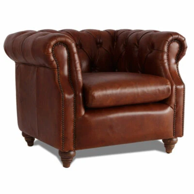 Sofá individual Chesterfield MarquessLife 100 % cuero Genunie hecho a mano Foto 1 de 4