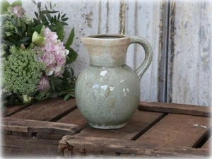 Chic Antique⚜️ Krug⚜️ Kanne⚜️ Vase ⚜️verte⚜️ rund ⚜️Keramikglasur ⚜️Sommer ⚜️ - Bild 1 von 4