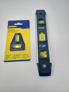 Empire Torpedo 9" Magnetic Level and Irwin Cross Check Level - Picture 1 of 6