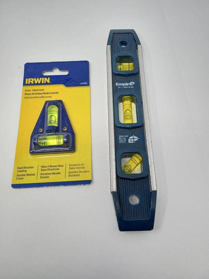Empire Torpedo 9" Magnetic Level and Irwin Cross Check Level - Image 1 of 4