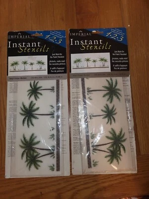 2 peças de 12 estênceis imperiais decalques de parede palmeiras 24 folhas no total 4x12 - Imagem 1 de 4