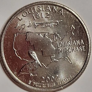 0,25 $ 2002-P Louisiana State Quarter Stempelglanz aus Münzrolle - Bild 1 von 2