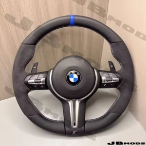 Volante automático BMW F80 F82 F30 F32 M3 M4 Alcantara cuero rayas azules - Imagen 1 de 1