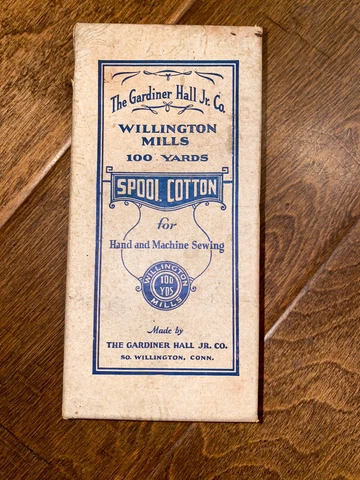 Vintage/Antique Willington Mills End Spool Cotton Thread Advertising Box (Empty) Cover