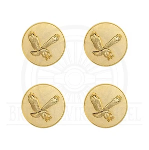 Eagle Gold 3D Metal Wire Wheel Chip Emblems, Size 2.25", Set or Single - Picture 1 of 21