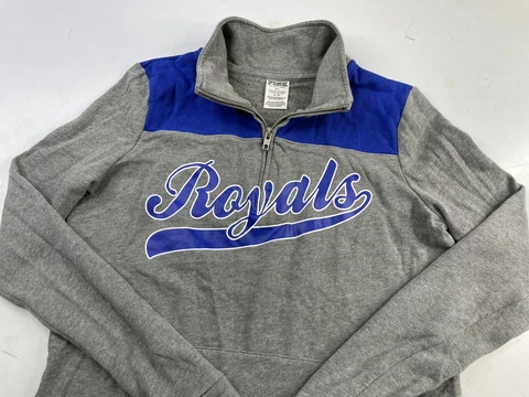 Victoria Secret Kansas City Royals 1/4 Zip Pullover Sweatshirt Womens XS Cover