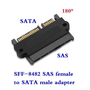 SFF 8482 SAS female to SATA male 90 Degree 180 Degree Adapter Converter 22 Pin - Picture 1 of 16
