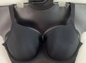 Full Coverage BLACK Satin Lightly Lined Cacique Lane Bryant Plus Bra New NWOT - Picture 1 of 12