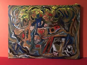12”x16” Original Abstract Art Painting - 3 Generations - SF Artists Multicolor - Picture 1 of 5
