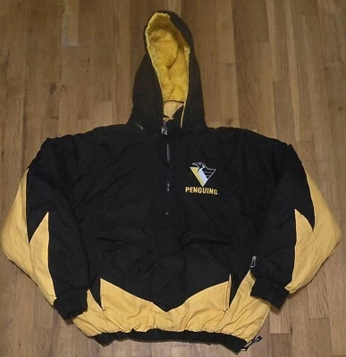 Vintage Pittsburgh Penguins Logo 7 Mens Sz XL Hooded Pullover Jacket NHL Hockey - Image 1 of 4