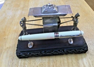 7" Antique Chinese Sedan Chair Carriage Sterling Silver Figural Inkwell VG! - Picture 1 of 4