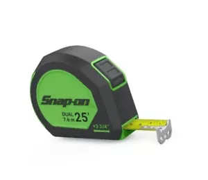 Snap On tools SAE/Metric 25' -7.6M Tape Measure TPMB26EM GREEN Magnet Auto Brake - Picture 1 of 4