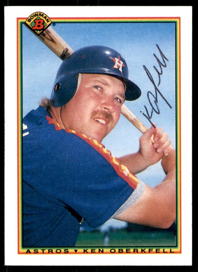 1990 Bowman #74 Ken Oberkfell IP Signed Card Auto Autographed
