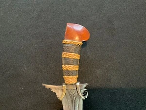 VERY NICE OLD ANTIQUE MORO KRIS SWORD WITH SILVER INLAID BLADE AND FINE SCABBARD - Picture 1 of 24