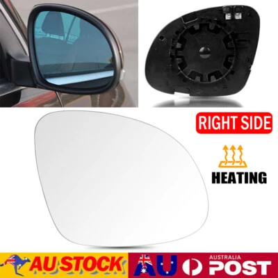 RIGHT DRIVER SIDE MIRROR GLASS For VW TIGUAN 2008-2016 CONVEX HEATED BACK W/BASE - image 1 of 4