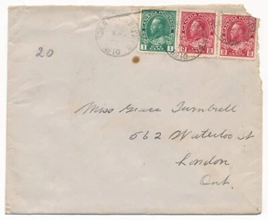 1915 North Bay Ontario TOR. & NORTH BAY RPO No. 10 Cancel - London ON - Picture 1 of 2