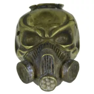 Skull Gas Mask Lanyard Beads for Paracord, Leather & Other Cords - Techno Silver - Picture 1 of 6