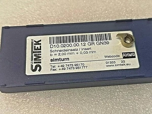 Simtek ✔️Schneideinsatz simturn ✔️D10.0200.00.12 GR ✔️ GN39 ✔️ VHM ✔️ VPE 1 St - Bild 1 von 3