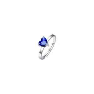 Anello Donna Luca Barra ANK562 In Acciaio Con Cristallo blu a cuore - Foto 1 di 3