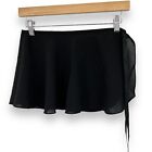 Stelle Girl&#39;s Chiffon Adjustable Tie Ballet Wrap Skirt MR2 Black Size S