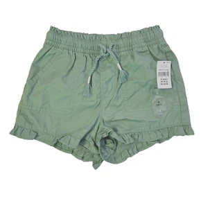 NWT Baby Gap Girl's Twill Pull On Shorts 4 Years Green Pockets Ruffle Hem - Picture 1 of 13