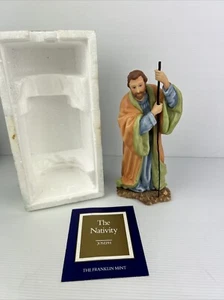 Franklin Mint Nativity Joseph Figure Gianni Benvenuti Boxed & Card 1989 Vintage - Picture 1 of 21