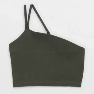 Aerie Womens Size XS Seamless One-Shoulder Ribbed Longline Bralette in Green 147 - Picture 1 of 8