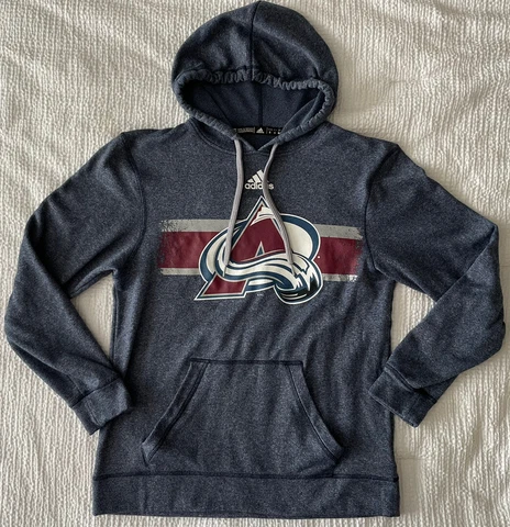 Colorado Avalanche Mens Small ADIDAS Hoodie Hooded Sweatshirt Climawarm Navy S Cover