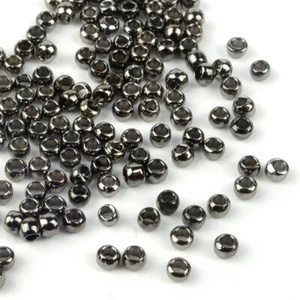 Quetschperlen Crimp Beads Crimps rund Schwarz 1,5mm 100 Stück - Bild 1 von 1