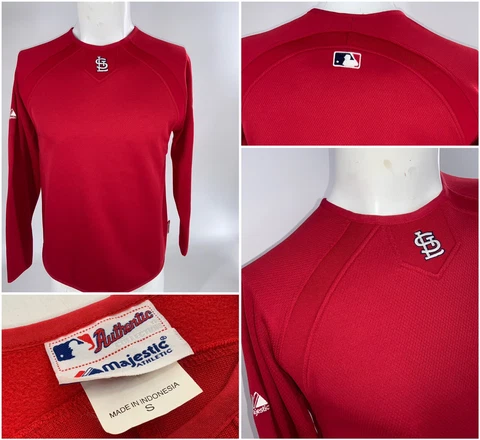 St. Louis Cardinals Majestic Cool Base Pullover S Men Red L/S Crew YGI G3-84 Cover
