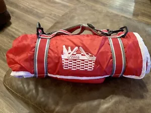 Vintage New Coca Cola Roll-up Picnic Blanket 54"x44" Red Gray Coke. - Picture 1 of 3