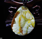 100% Natural Hand-carved Jade Pendant Jadeite Necklace angelfish&seashell 686i