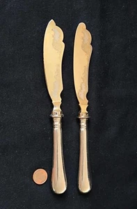 Käsemesser Buttermesser  Set Versilbert  Vergoldet  19 cm Vorlegebesteck  96 g - Bild 1 von 12