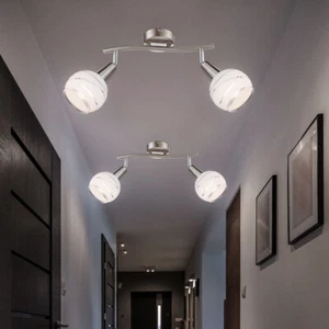 2er Set Soffitto LED Lounge Hall Parete Vetro Sfera Illuminazione Lxb 28x9,7 CM - Foto 1 di 9