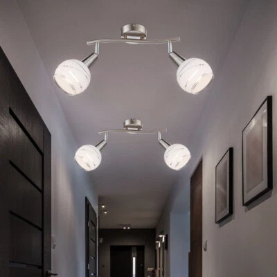 2er Set Soffitto LED Lounge Hall Parete Vetro Sfera Illuminazione Lxb 28x9,7 CM - Immagine 1 di 4
