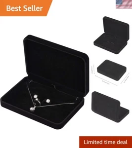 Elegant Large Velvet Jewelry Box - Perfect Gift Set for Necklaces & Rings - Picture 1 of 7