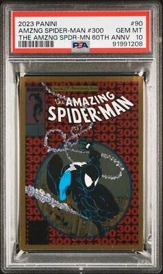 2023 SPIDER-MAN 60th Anniversary Sticker Collection #90 Foil ASM #300 PSA 10 - Image 1 of 2