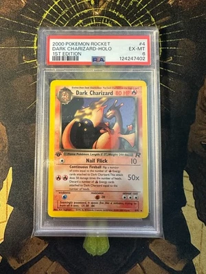 Pokemon Dark Charizard 4/82 Team Rocket 1st Edition Holo Vintage PSA 6 - Image 1 of 2