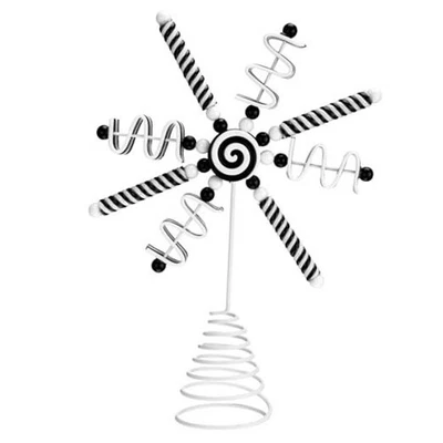  Caramelo de Navidad blanco y negro copo de nieve árbol adorno caramelo blanco y negro  Foto 1 de 4