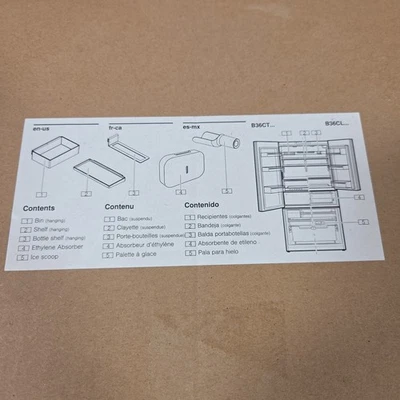 Bosch Refrigerador B36CL Caja Accesorios Cuchara de Hielo Caja Estante Absorbedor de Etileno Foto 1 de 4