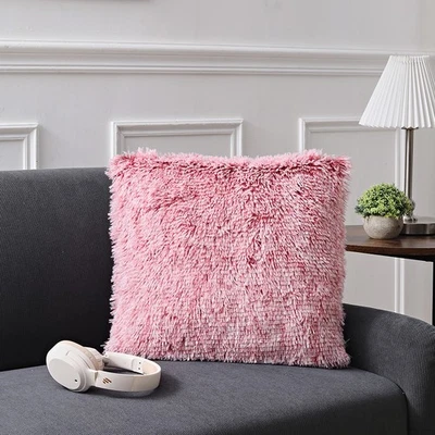 1/2/4pcs Square Velvet Sofa Cushion W/ Pillow Core Dark Red 45*45cm  - Image 1 of 4