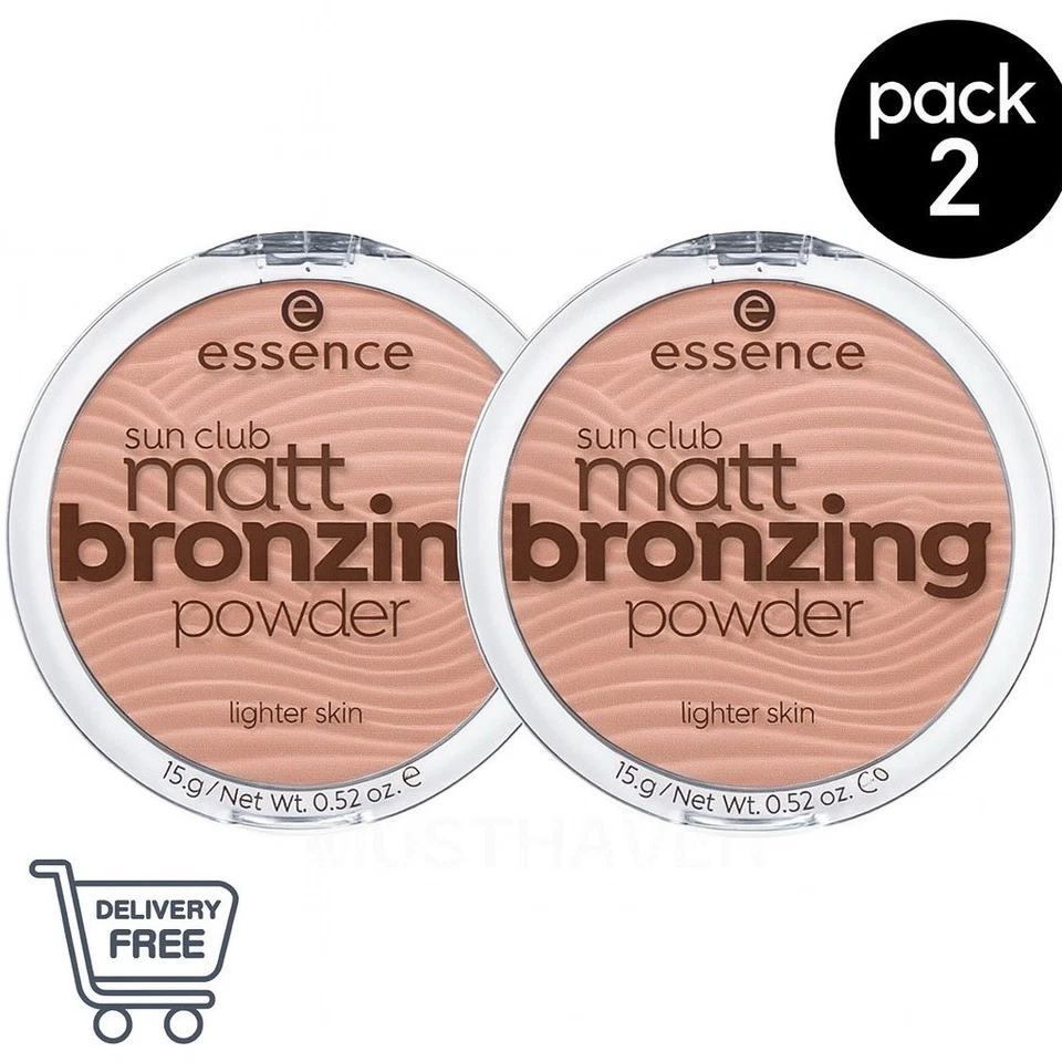 Essence Sun Club Matt Bronzing Powder Pack 2 Lighter Skin 15g Each - Image 1 of 1