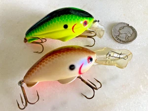LOTE DE COLECCIÓN 2 SEÑUELOS DE PESCA PRE-RAPALA LUHR JENSEN CEPILLO BEBÉ CRANKBAITS PROFUNDOS EE. UU. - Imagen 1 de 6