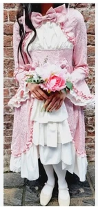 Lolita rosa Kleid Kostüm Renaissance Mittelalter Halloween Cosplay Damen XL - Bild 1 von 18