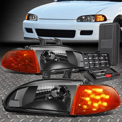 PARA 92-95 HONDA CIVIC LED NEGRO CLARO INTERMITENTE LATERAL FARO LÁMPARA + JUEGO DE HERRAMIENTAS Foto 1 de 4